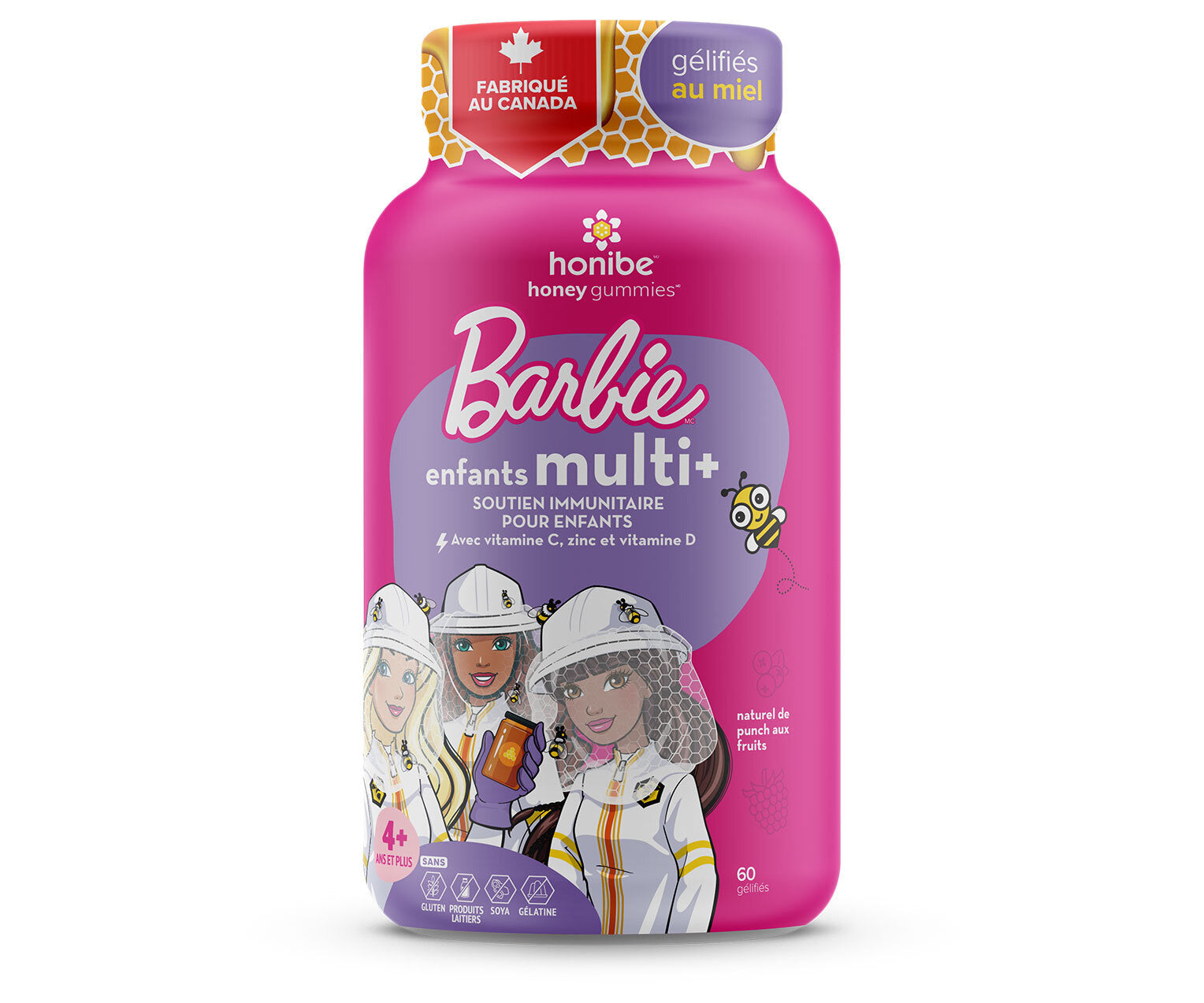 Barbie Multivitamines pour enfants Abeilles gelifiees immunitaires Honibe Honibe